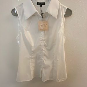 Basic white button up blouse
